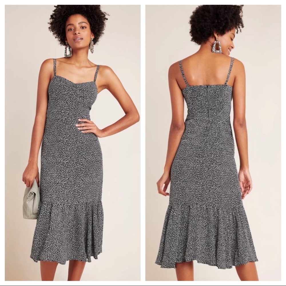 Anthropologie Tina Flounced Midi Dress